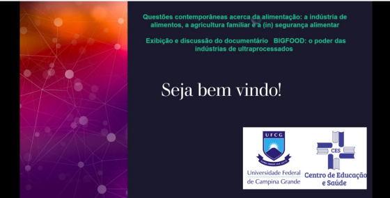 O documentário foi exibido pela prof. Gracielle dos Santos para os alunos de Nutrição da Universidade Federal de Campina Grande e trabalhadores do SUS.